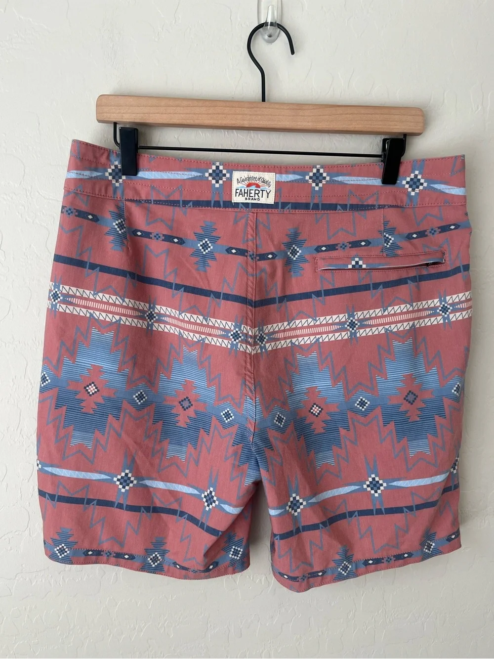 Faherty classic board shorts rose pink southwest pattern 32